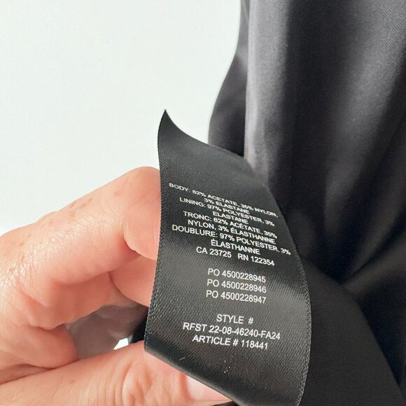 Aritzia Ten by Babaton Shimmer Satin Tube Dress Black Size 12 - Picture 9 of 10